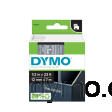 Dymo 45020 D1 Tape 12mm x 7m wit op Transparant