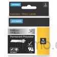 Dymo RHINO 1805441 permanent polyester black on metallic 6mm - EOL