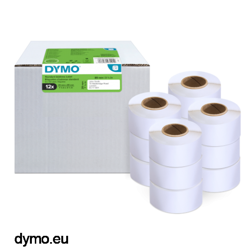 Dymo 2093091 12-pack LW etiket 89x28mm wit papier