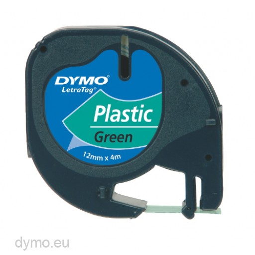 Dymo 91204 LetraTag tape zwart op groen