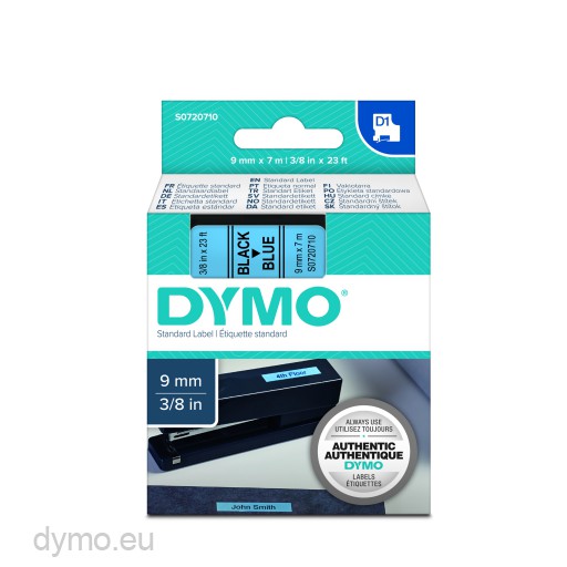 Dymo S0720710 D1 40916 Tape 9mm x 7m Black on Blue