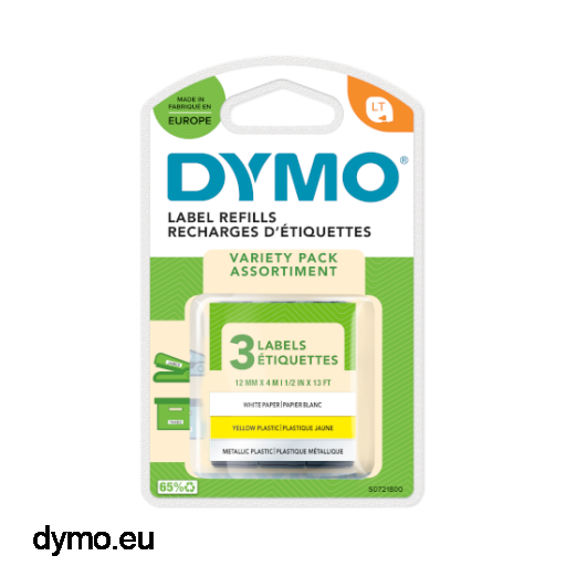 Dymo S0721800 LetraTag Multipack, 3 tapes