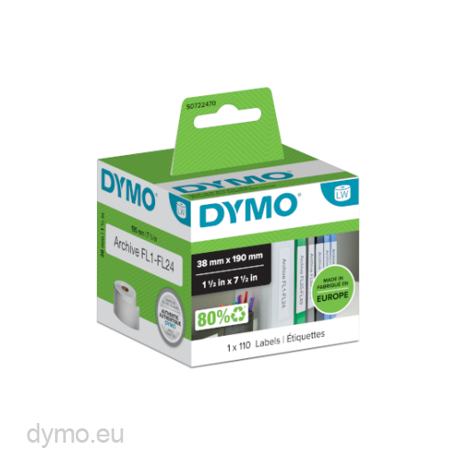 Dymo 99018 Small Lever Archive File Labels 38x190mm
