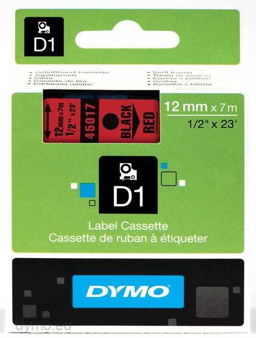 Dymo BCD Compatible Dymo 45017 S0720570 Replacement Black On Red Tape  45017-BCD BCD 