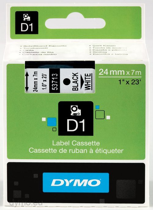 3X COMPATIBLE DYMO D1 SERIES STANDARD LABELLING TAPES 24mm X 7m BLACK ON WHITE 53714 