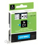 Dymo S0720530 D1 45013 Tape 12mm x 7m Black on White