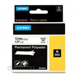 Dymo RHINO 18483 permanent polyester black on white 12mm
