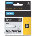 Dymo RHINO 1805432 vinyl white on black 24mm - EOL