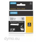 Dymo RHINO 622289 permanent polyester black on clear 12mm