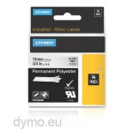 Dymo 622290 RHINO permanent polyester black on clear 19mm