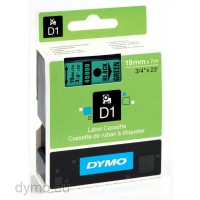 Dymo S0720890 D1 45809 Tape 19mm x 7m Black on Green