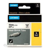 1x 1805443 IND Heat-Shrink Tube Black on White Tape for DYMO Rhino 6000 24mm 1" 