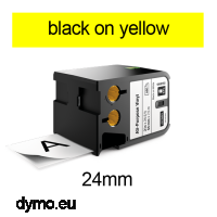 DYMO 1868773 XTL All-Purpose Vinyl 24mm Black on Yellow