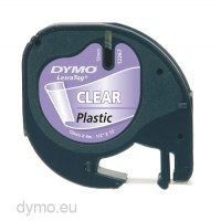 Dymo LetraTag tape 12267 Clear Black