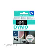Dymo S0720610 D1 45021 Tape 12mm x 7m White on Black