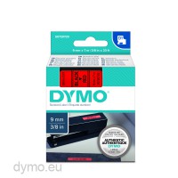 Dymo S0720720 D1 40917 Tape 9mm x 7m Black on Red